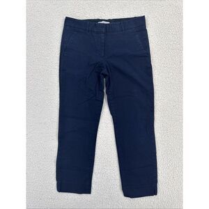Gap True Straight‎ Pants Women Size 2A Blue Uniform Flat Front Slash Pockets